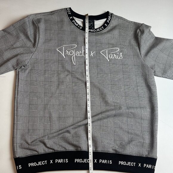PROJECT X PARIS Sweater fleece Pullover embroidered Logo Black & White Men' XL - Picture 8 of 10